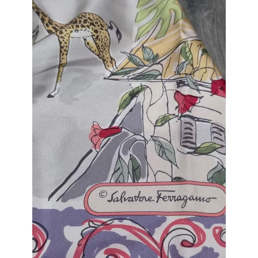 Salvatore Ferragamo Italy silk Women's Scarf Silk Shawl Econic A009601